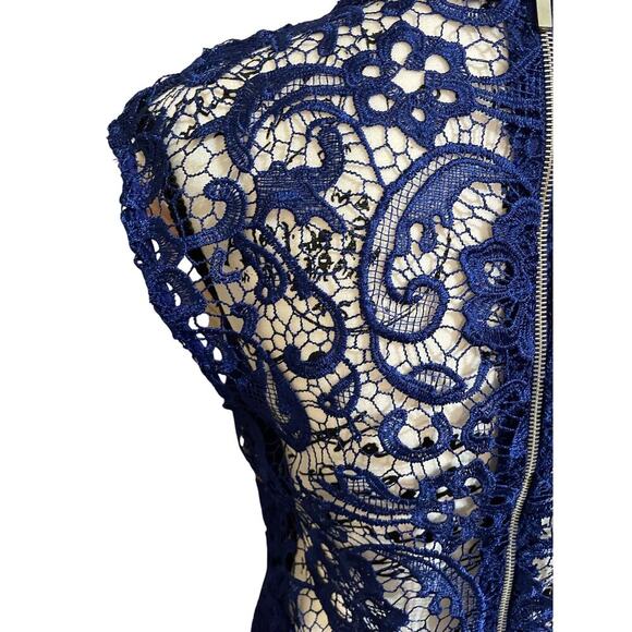 B Darlin Mock Neck Illusion Lace Bodycon Dress Juniors 13/14 Women’s Large - Picture 10 of 16